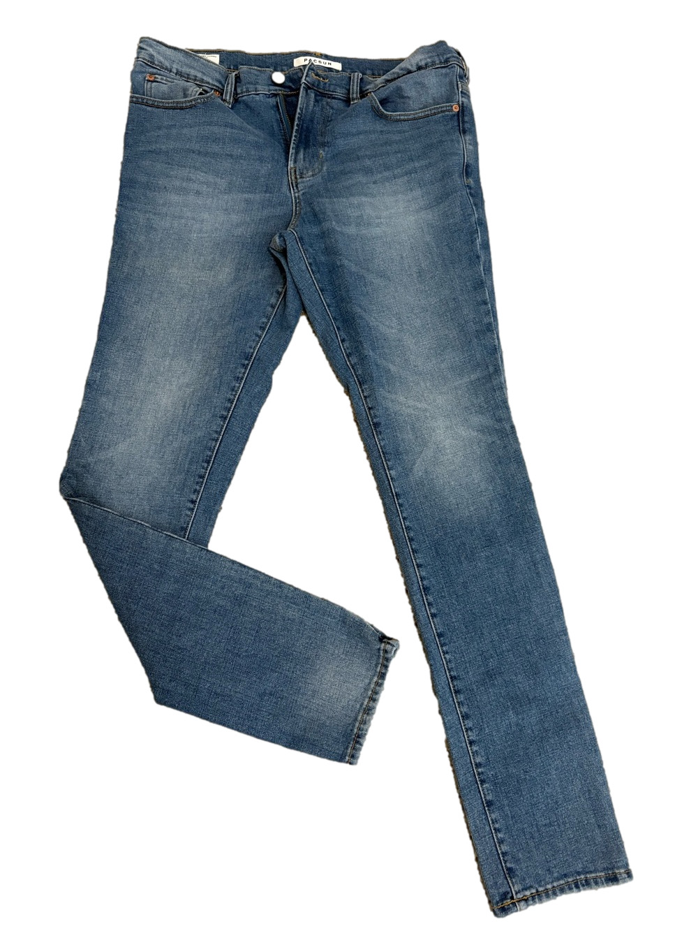 Pacsun Men's Stacked Skinny Washed Blue Jeans 32x32